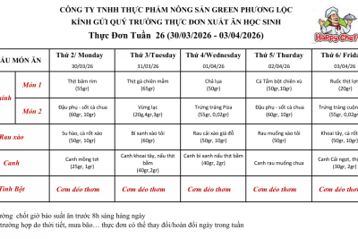 THỰC ĐƠN BÁN TRÚ